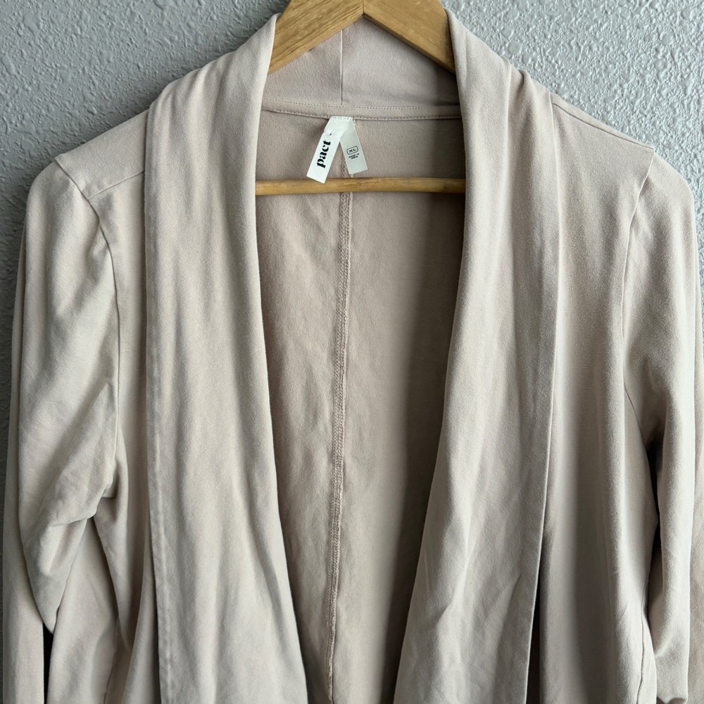 Pact Cream Airplane Wrap Organic Cotton Open Cardigan XL - Picture 4 of 7